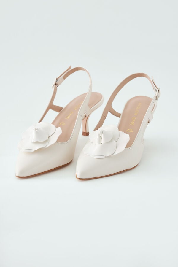 Clip gioiello per scarpe a fiore bianco avorio