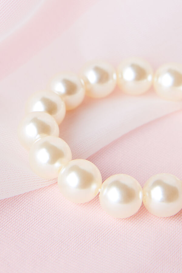 Elastico di perle bianco avorio