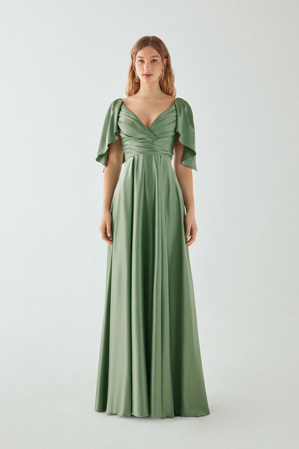 Langes Kleid Zaffiro salbeigrün