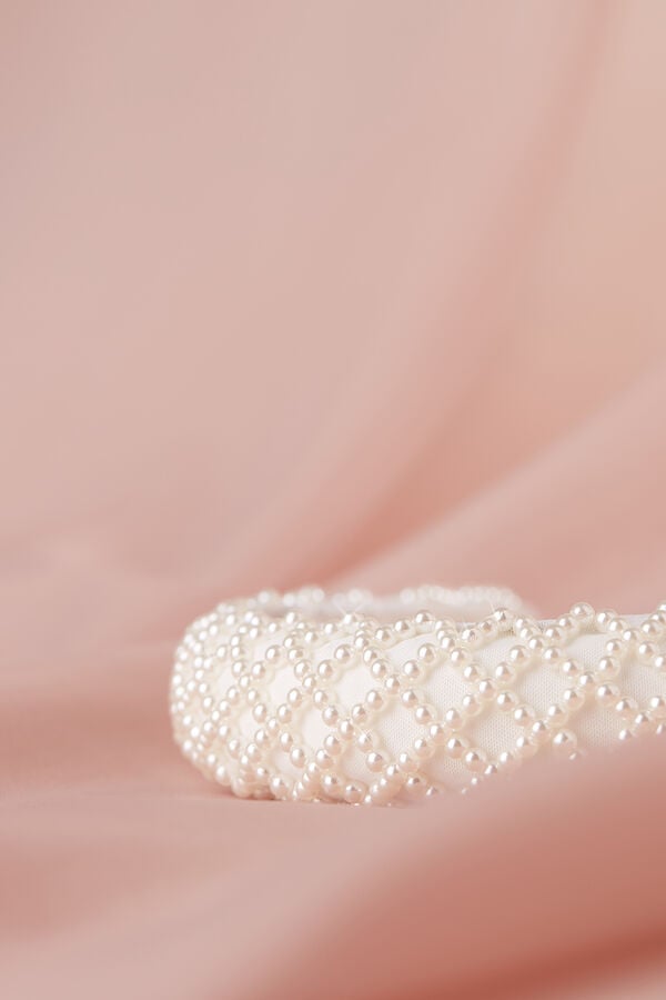 Pearls headband ivory