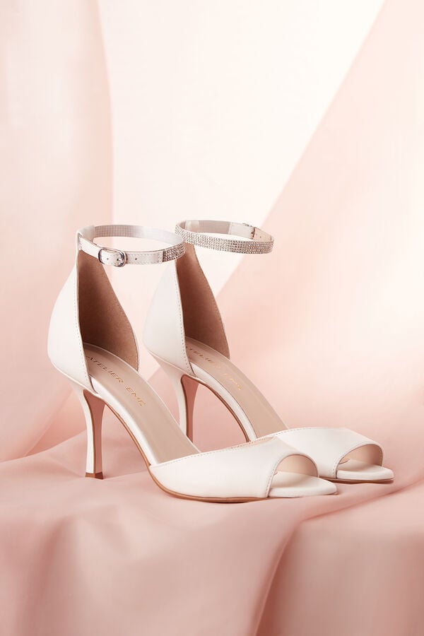 Shoes ankle strap avorio/argento