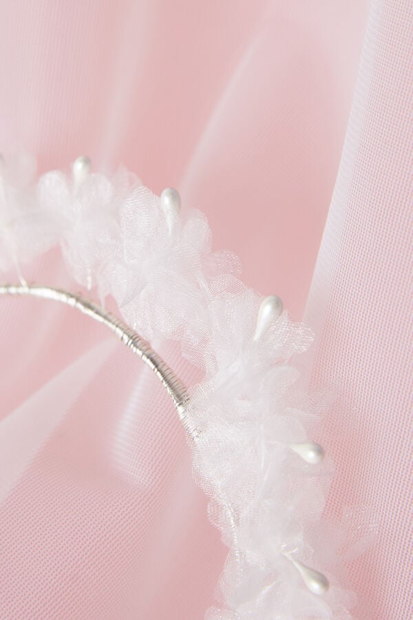 Flower hair accessory avorio/argento
