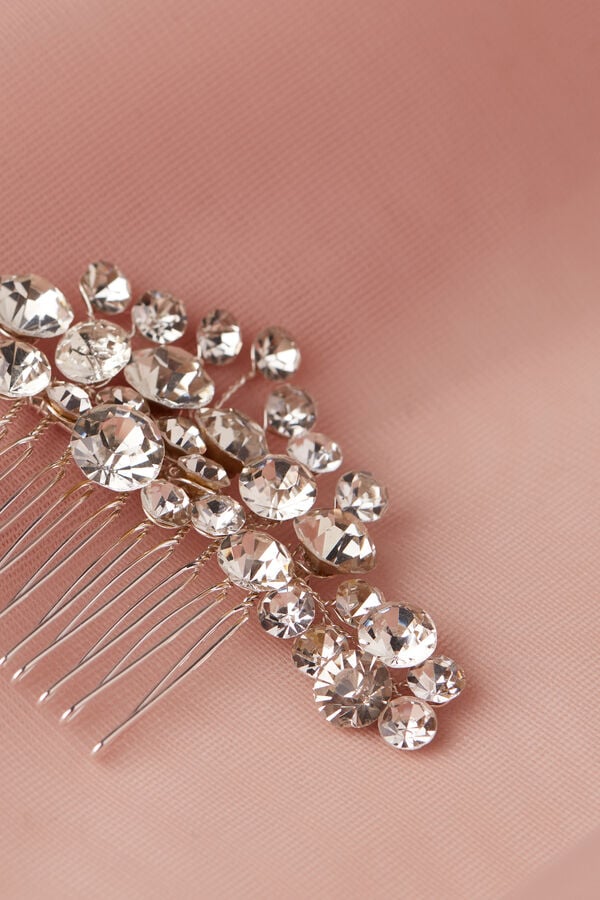 Comb with strass silver