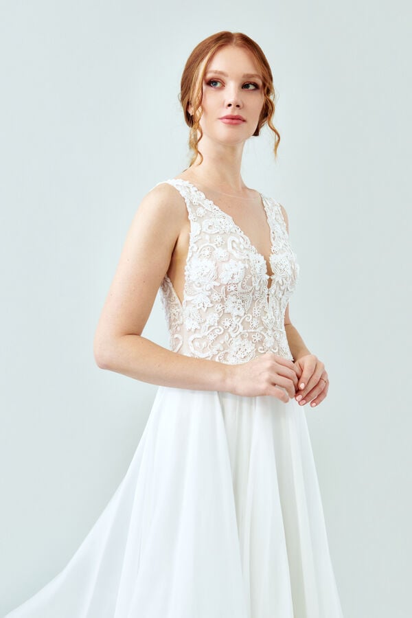 Vestido de Noiva Samantha branco marfim
