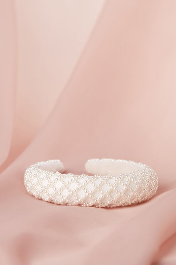 Pearls headband ivory