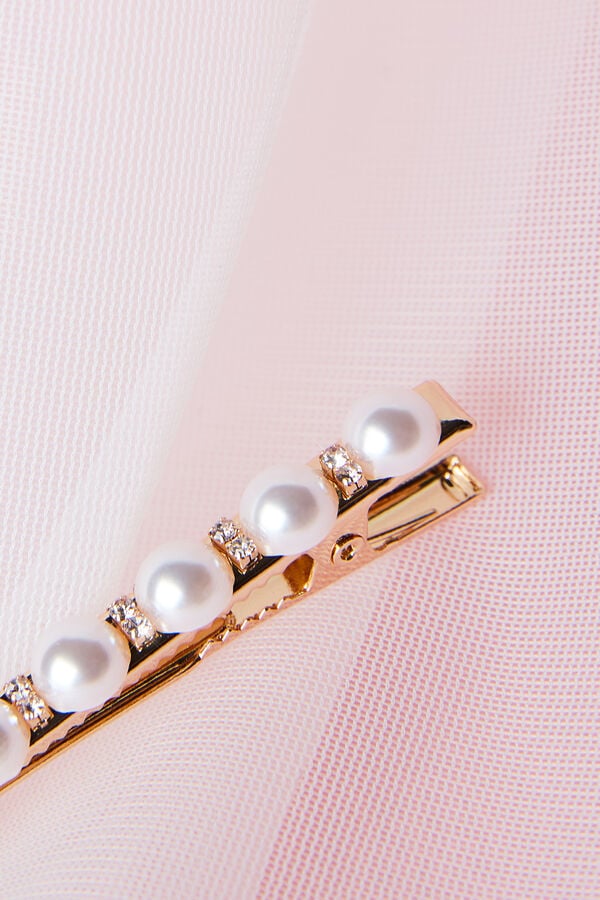 Haarnadel mit Perlenkette avorio/oro