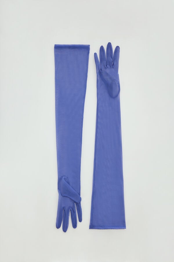 Tulle gloves purple iris