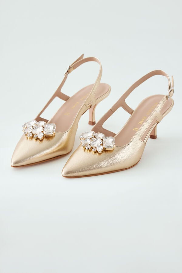 Jewel clip for shoes cristallo/oro