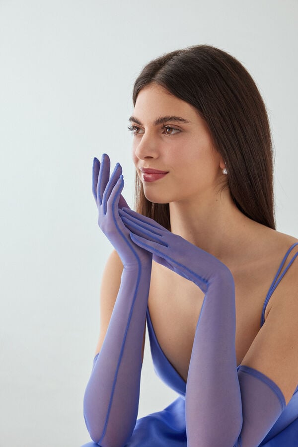 Tulle gloves purple iris