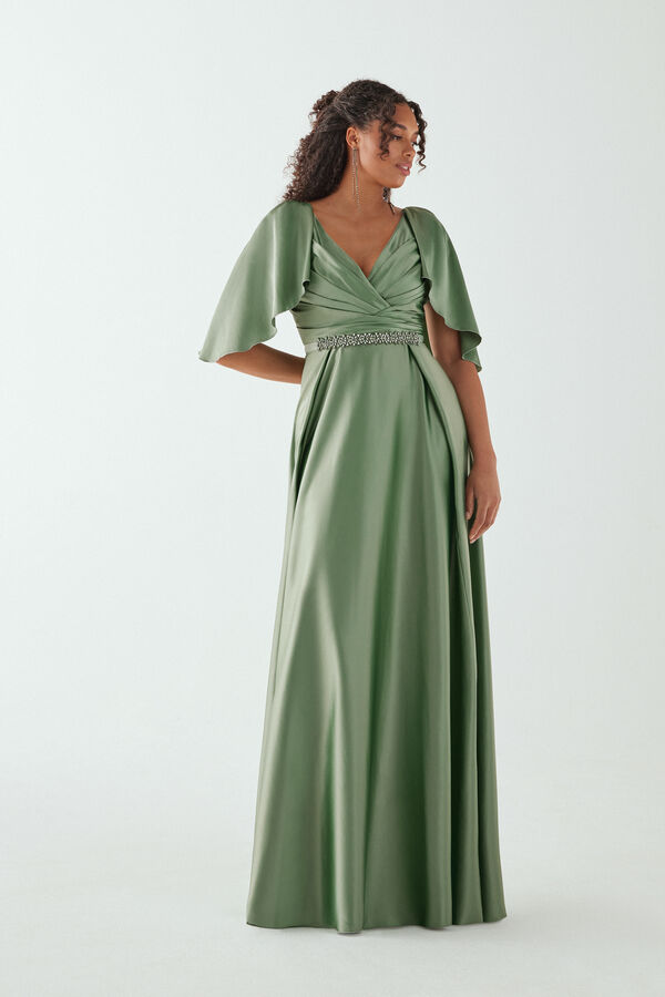 Langes Kleid Zaffiro salbeigrün