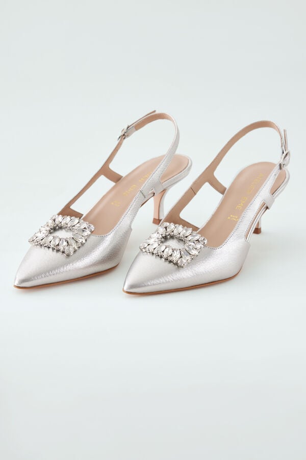 Jeweled shoe clips silver