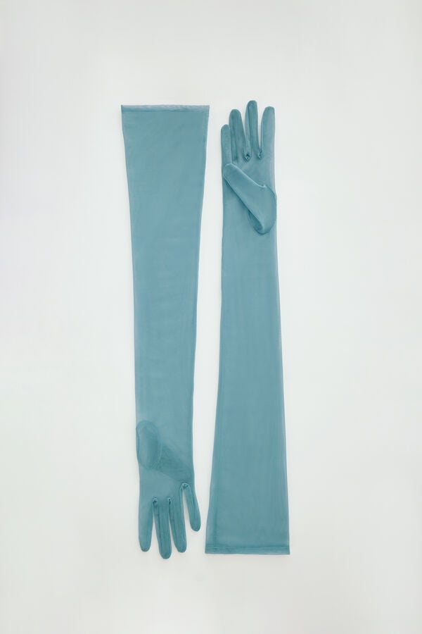 Tulle gloves baby blue
