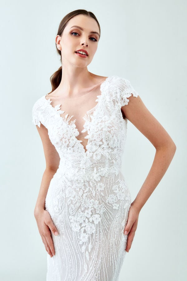 Vestido de Noiva Cinzia branco marfim