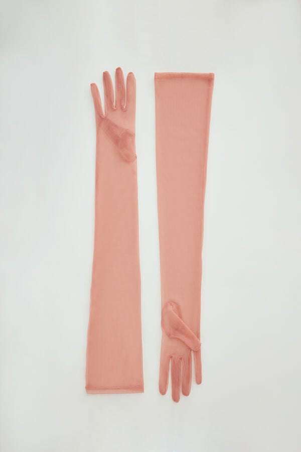 Tulle gloves mineral pink