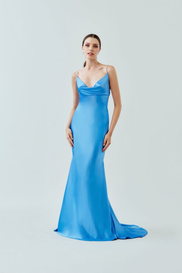 Langes Kleid Hydra jewel blue