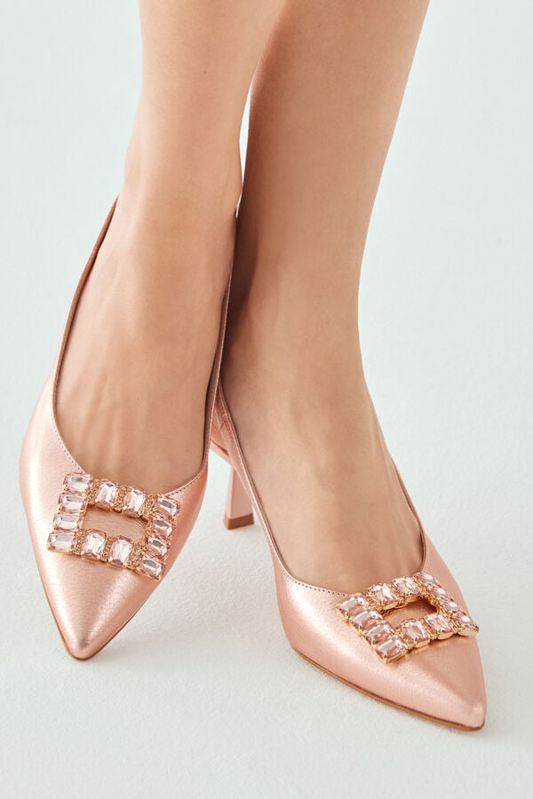 Gioiello per scarpe con strass mineral pink