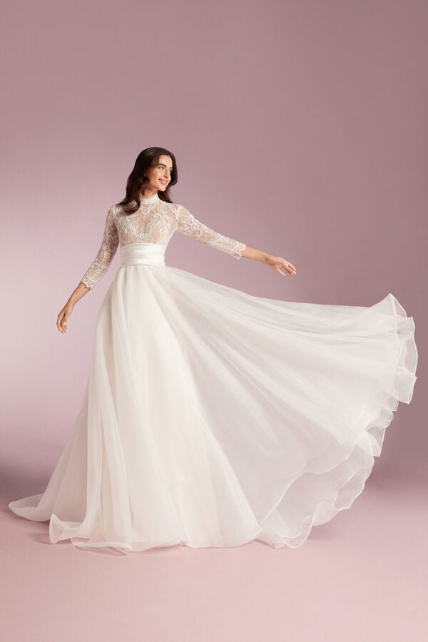 Vestido de Noiva Flavia branco marfim