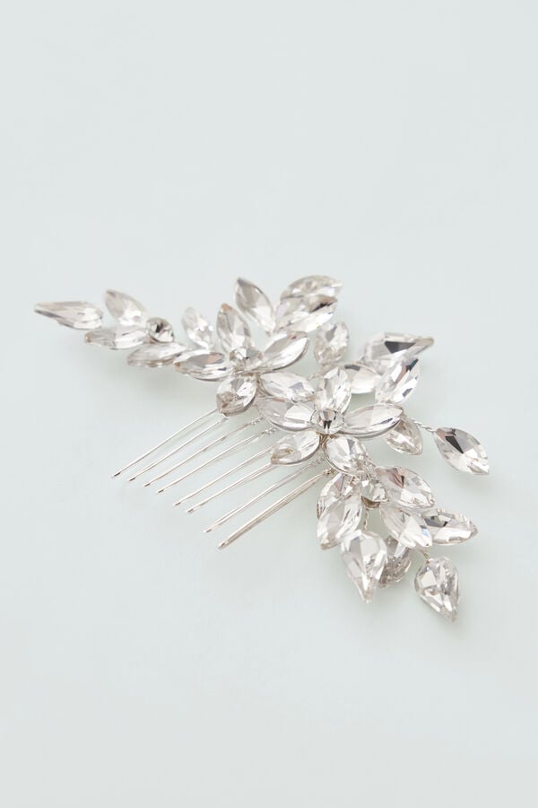 Jewel comb with rhinestones silver