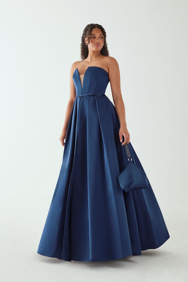 Sanremo long dress ocean blue