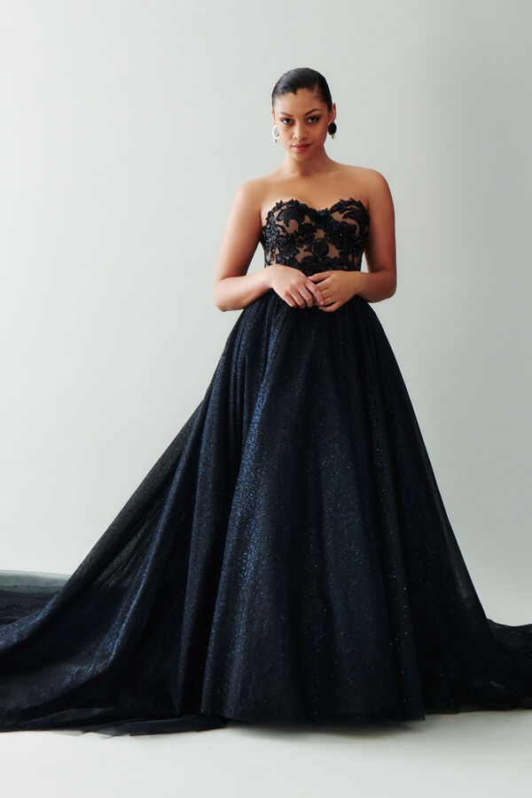 Jasmine Brautkleid nero/nudo