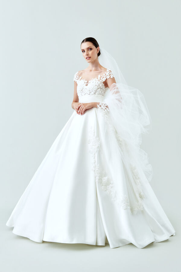 Tulle veil avorio