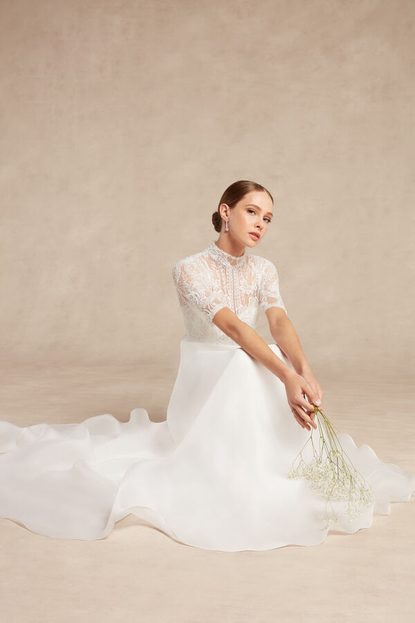 Sandrine Bridal Gown bianco seta
