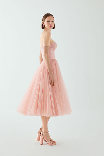 Tulle midi skirt