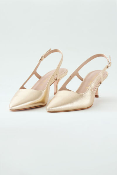 Slingback in pelle laminata