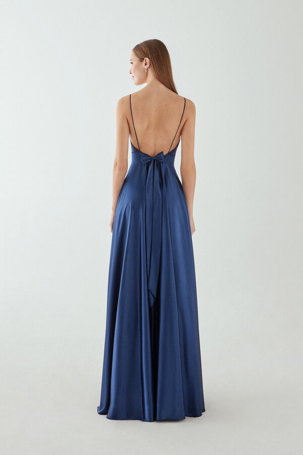 Roma long dress ocean blue