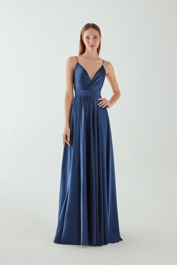 Roma long dress ocean blue