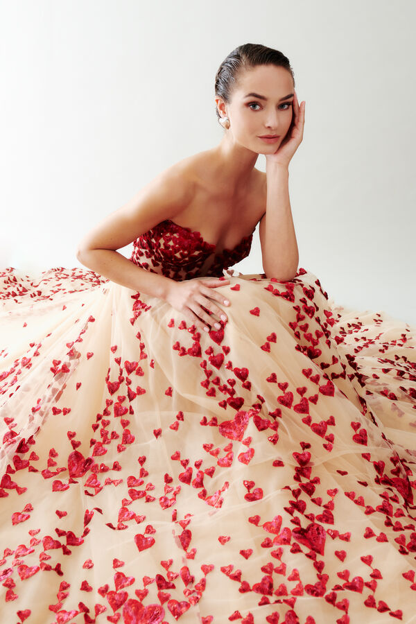 Amore Brautkleid poudre/rosso