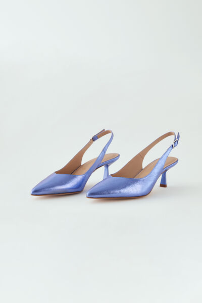 Slingback in pelle laminata