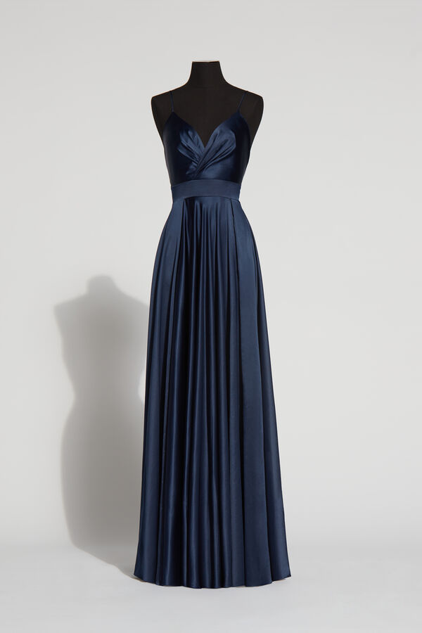 Roma long dress ocean blue