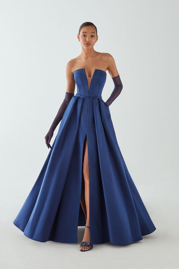 Sanremo long dress ocean blue