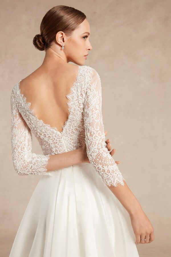 Lace Body with Three-Quarter Length Sleeves 