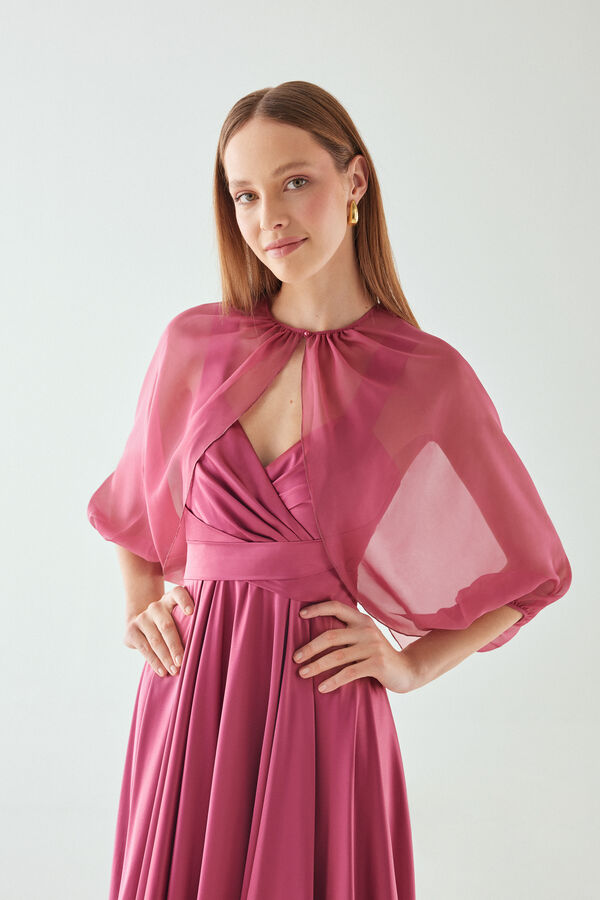 bolero em chiffon land rose