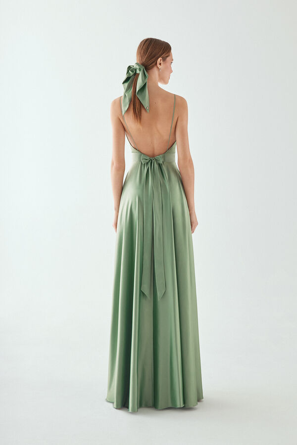 Roma long dress sage green