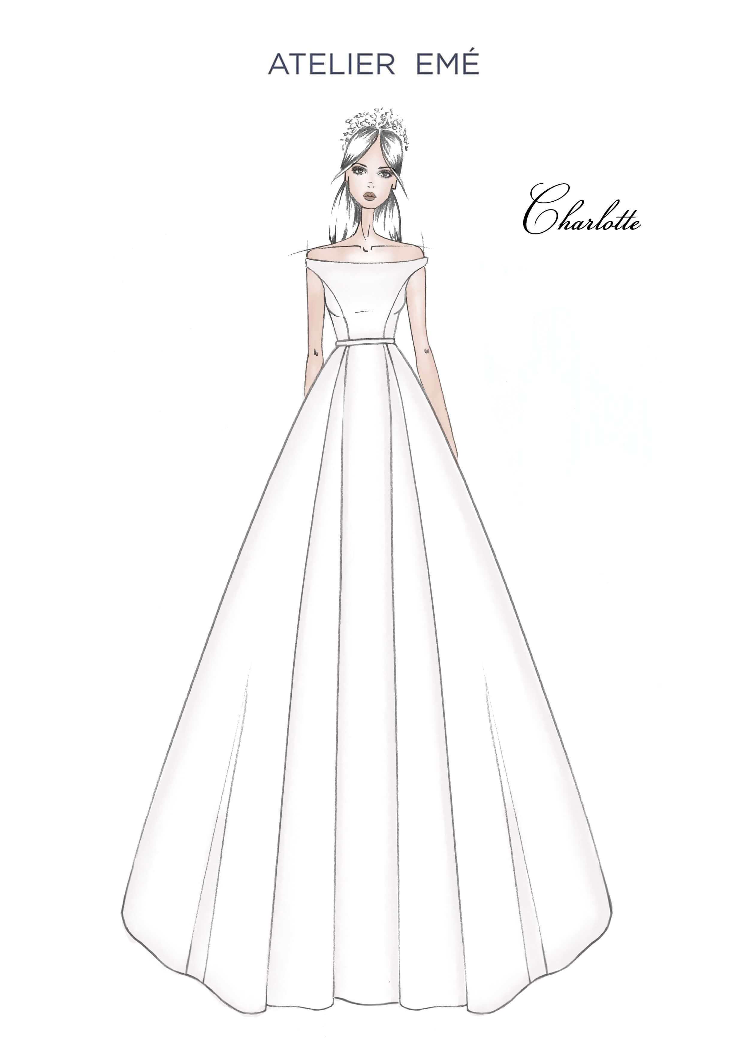 Abito da sposa Charlotte - Scollo omerale - Collezione 2022