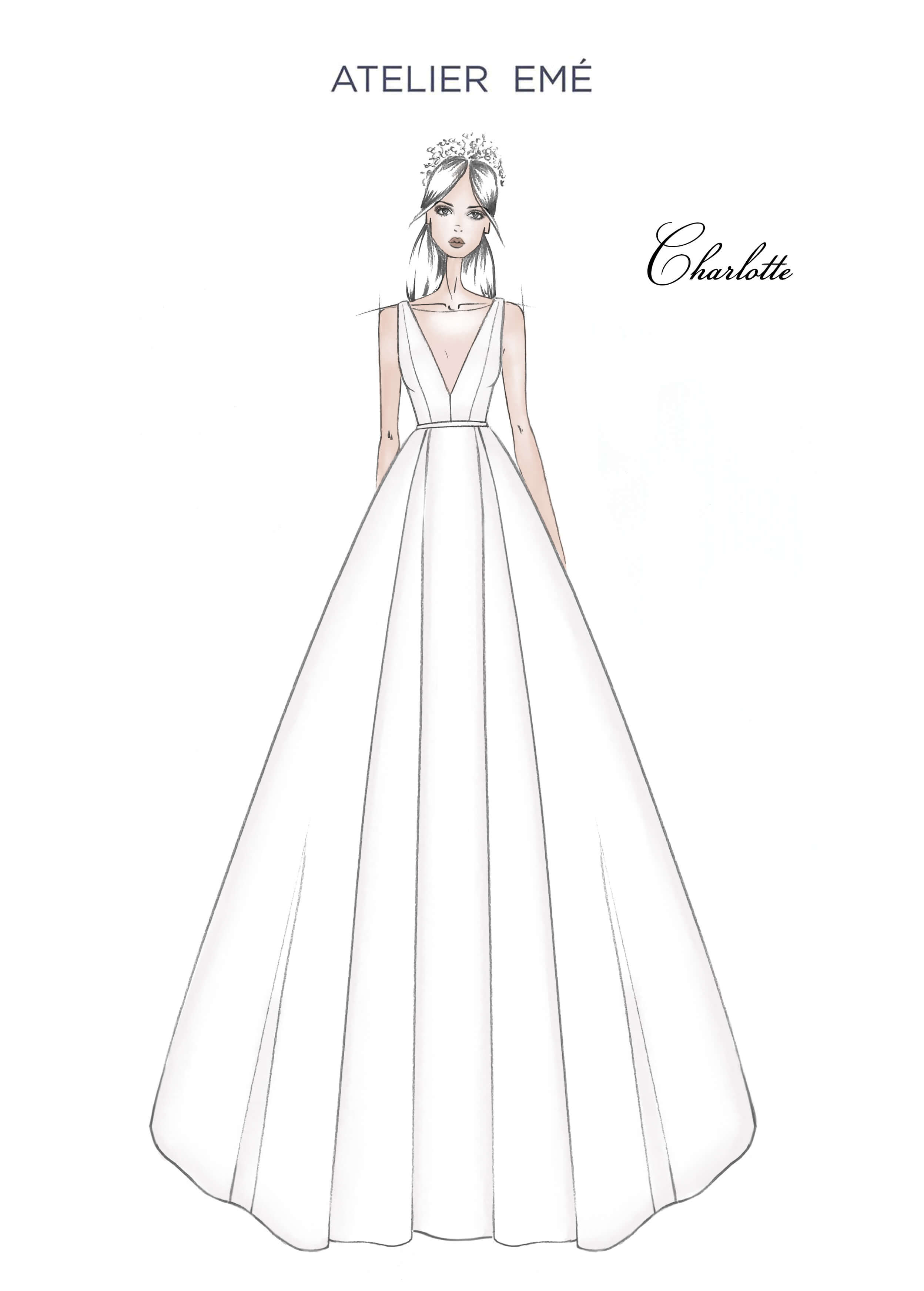 Abito da sposa Charlotte - Scollo a V - Collezione 2022