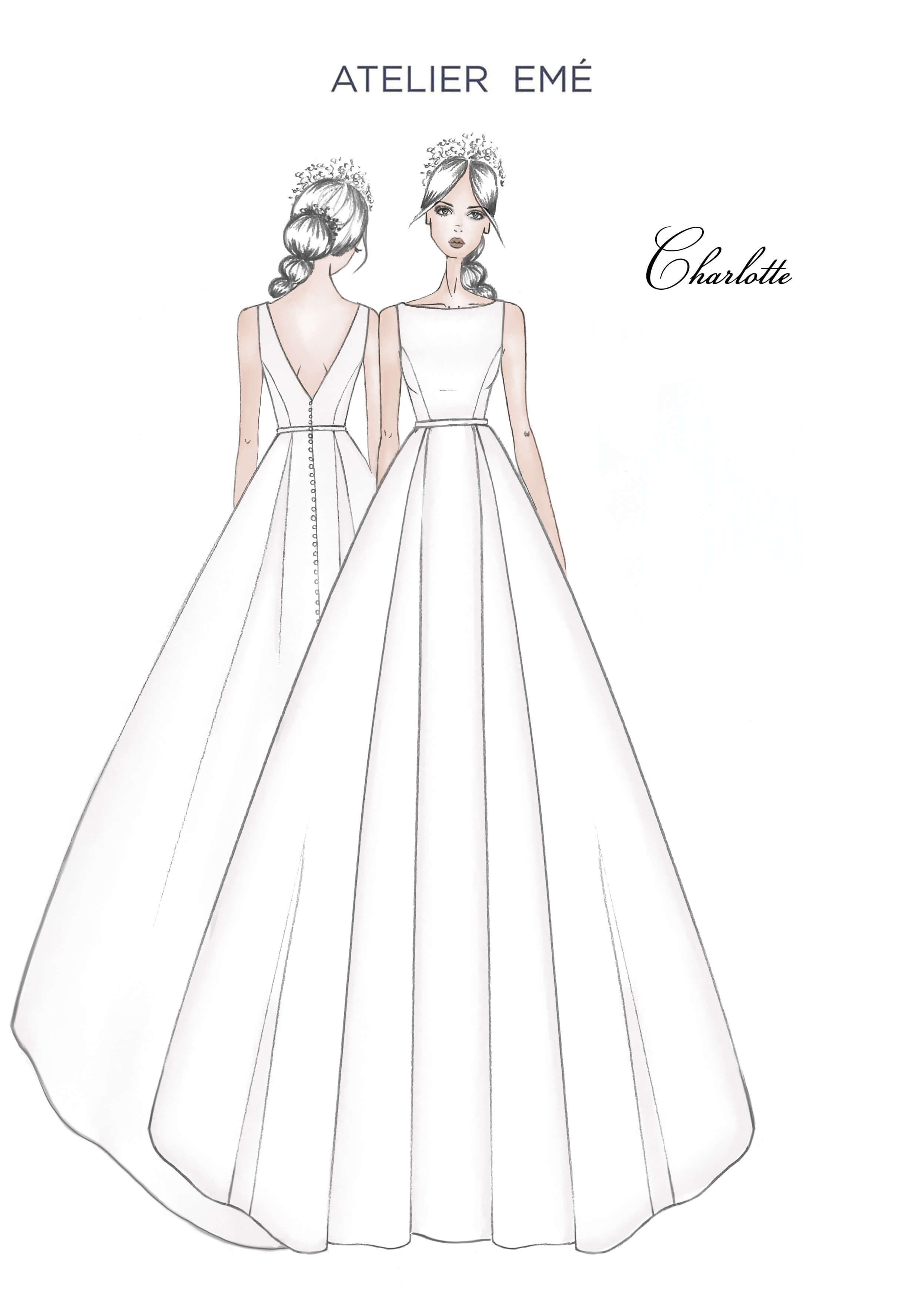 Abito da sposa Charlotte - Scollo a V - Collezione 2022